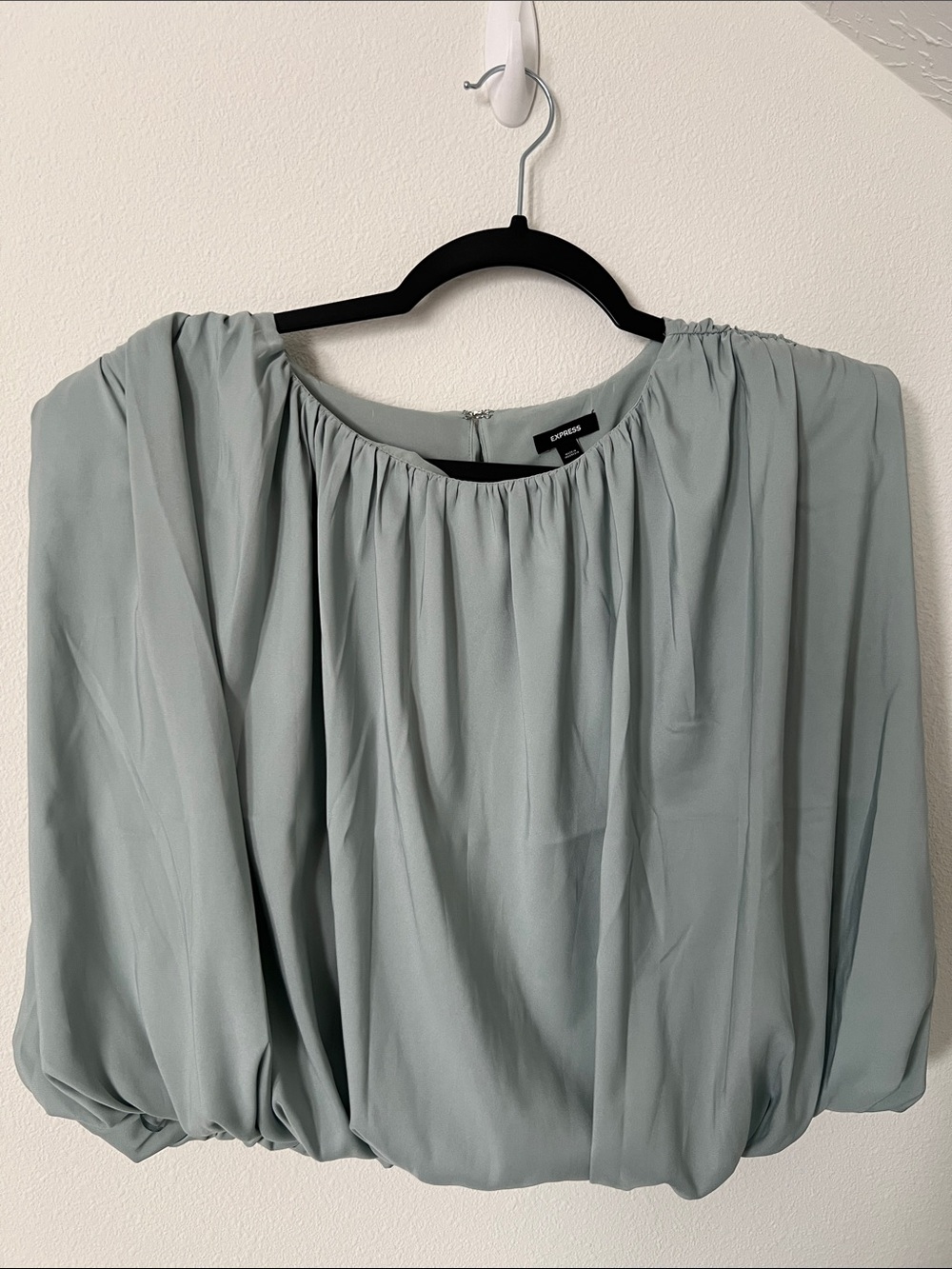 Express Light Sage Green Blouson Peasant Top
